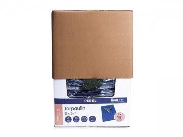 Dekzeil blauw kaki 2 x 3 m in verpakking