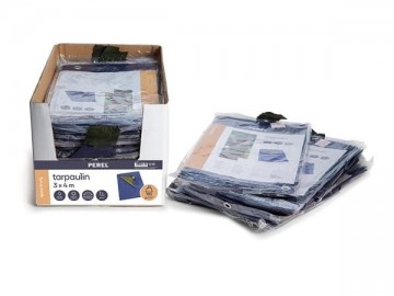 Dekzeil blauw kaki 3 x 4 m in dozen