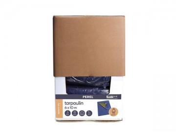 Dekzeil blauw kaki 6 x 10 m in verpakking