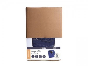 Dekzeil blauw zwart 10 x 12 m in verpakking