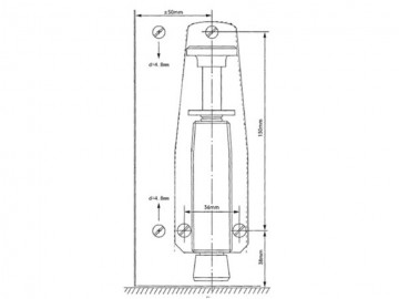 Rvs deurstopper producttekening
