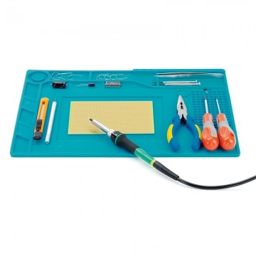 Siliconen soldeermat 39x27cm blauw
